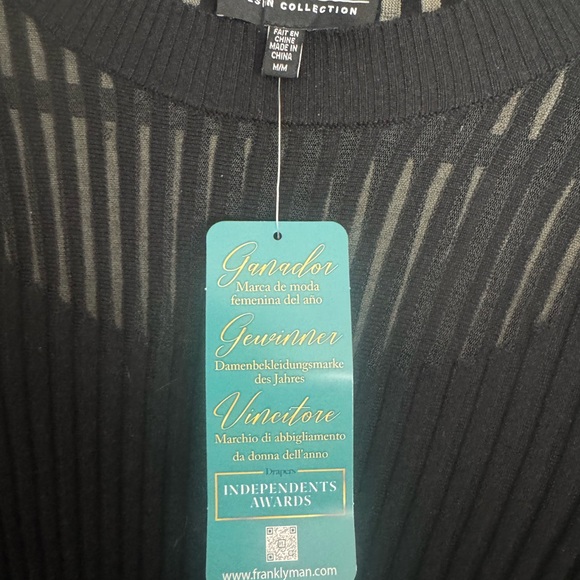 Frank Lyman Design Black Sheer Stripe Sweater - Picture 6 of 7